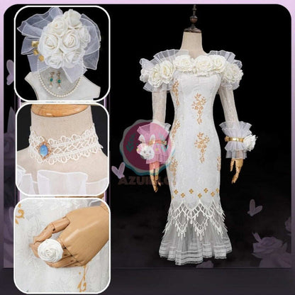 Azuiblc　第五人格 調香師 今宵こそ　コスプレ衣装 ウィッグ付き  バラの下 携帯品 コスチュームセット ドレス お洋服 ウィラ・ナイエル 女性 レディース - Azuiblc