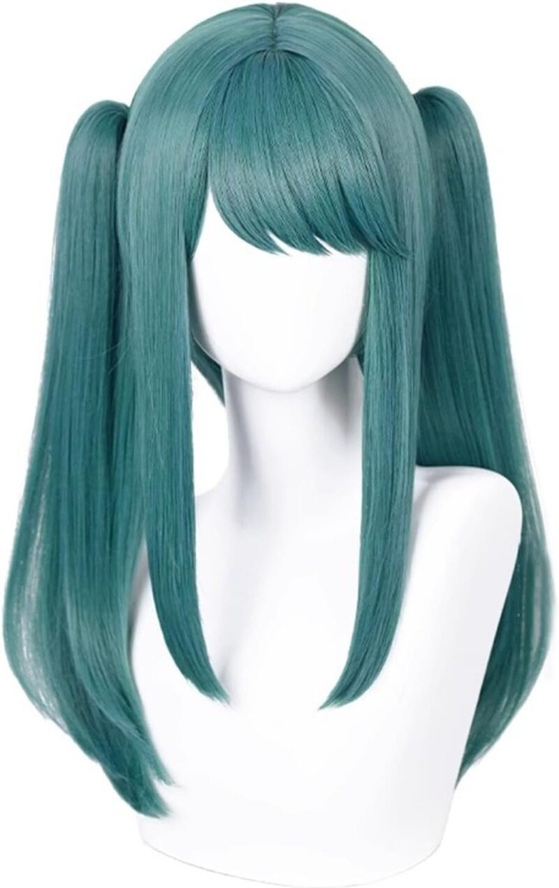 Azuiblc 初音ミク 2025雪ミク SNOW MIKU ウィッグ ネット付き コスプレ 水色 白 グラデーション ツインテール カツラ グッズ アニメ かつら 鬘 WIG コスプレ道具 　Azｗ003 - Azuiblc