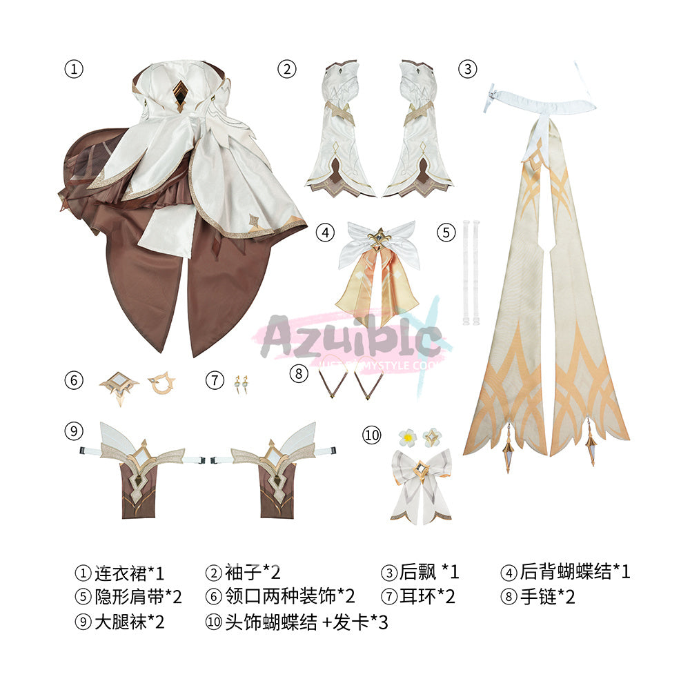 Azuiblc　原神 　蛍 新たなる天地 コスプレ衣装　ドレス　ワンピース　可愛い　仮装　発光可能　イベント　舞台服　3d樹脂パーツ