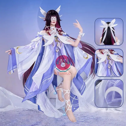 AZUIBLC 原神 少女 コロンビーナ コスプレ コスプレ衣装 クータル 月の少女 ファデュイ執行官 コスチュームセット Azuiblc