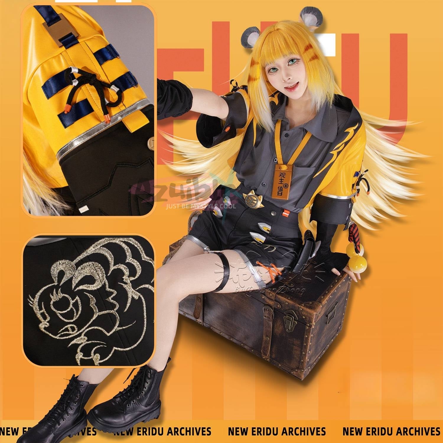 Azuiblc ゼンゼロ 橘福福 3Dプリント コスプレ衣装 アクセサリー チーフーフー 虎 コスチュームセット  おしゃれ グッズ おしゃれ アニメ cosplay - Azuiblc