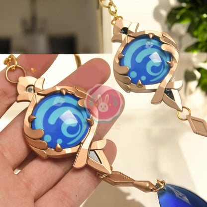 azuiblc 原神　 スカラマシュ 放浪者 神の目 　キーホルダー風 散兵 グッズ 合金 キーチェーン 観賞用 コスプレ 道具 小物 おしゃれ 人気 誕生日プレゼント ミニチュア インテリアAzd21 - Azuiblc