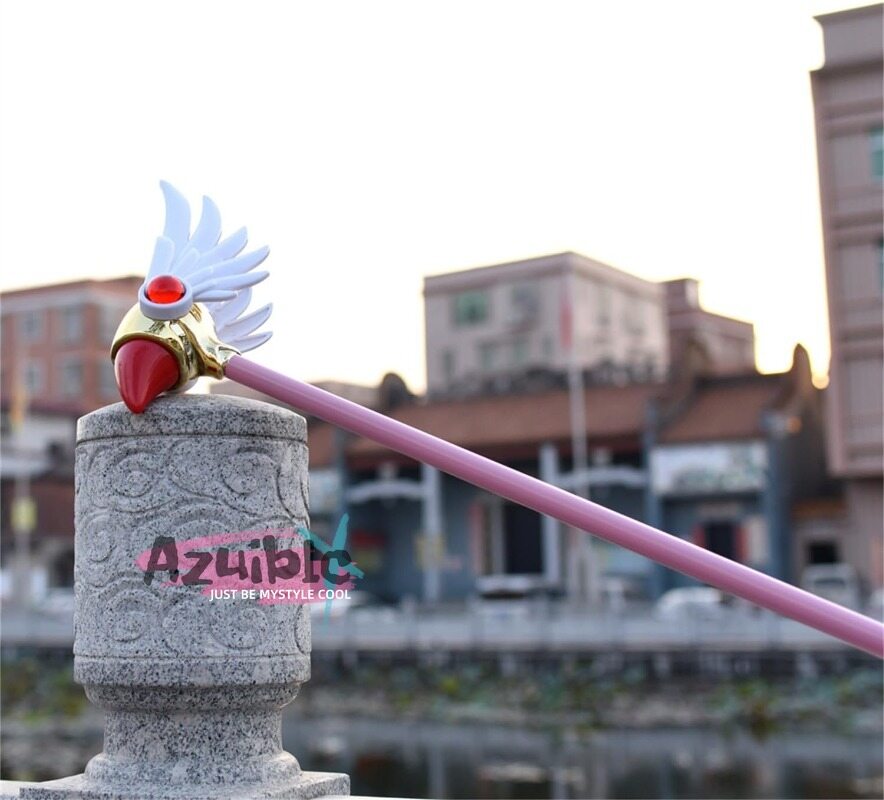 Azuiblc カードキャプターさくら 木之本桜 封印の杖 93cm ABS製 ステンレス 魔法少女 魔法の杖 ステッキ つえ 杖 模造 コスプレ道具 Cosplay コスプレ小物ADJ003 - Azuiblc