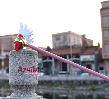 Azuiblc カードキャプターさくら 木之本桜 封印の杖 93cm ABS製 ステンレス 魔法少女 魔法の杖 ステッキ つえ 杖 模造 コスプレ道具 Cosplay コスプレ小物ADJ003 - Azuiblc