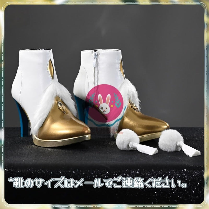 Azuiblc　原神 兹白 しはく コスプレ 靴 白馬の仙人 ハイヒール ブーツ シューズ レディース 女性 コスプレ道具 Cosplay グッズ 小物 - Azuiblc