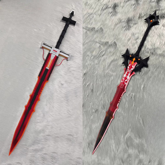 Azuiblc　アークナイツ　エンドフィールド　レーヴァテイン　フレイムフォージ 　 ダークトーチ 劫火　コスプレ道具　武器モデル　木＋PVC