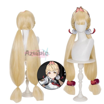 Azuiblc ゼンゼロ 怪啖屋 アリス・タイムフィールド ウィッグ 高温処理可 90cm ミルクゴールド 鬘　コスプレ道具 - Azuiblc