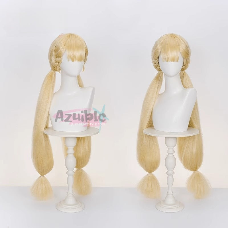 Azuiblc ゼンゼロ 怪啖屋 アリス・タイムフィールド ウィッグ 高温処理可 90cm ミルクゴールド 鬘　コスプレ道具 - Azuiblc