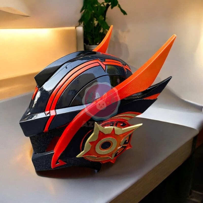 Azuiblc　原神 マーヴィカ ヘルメット コスプレ道具 仮面 お面 炎神 武器 樹脂製 おしゃれ コスプレ道具 Cosplay 道具 - Azuiblc
