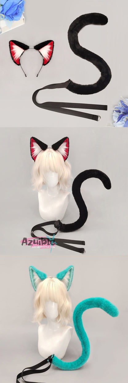 Azuiblc　NTE　ナナリ　コスプレ道具　髪飾　ミント　アクセサリー　ヘアアクセサリー　尻尾 ネバエバ