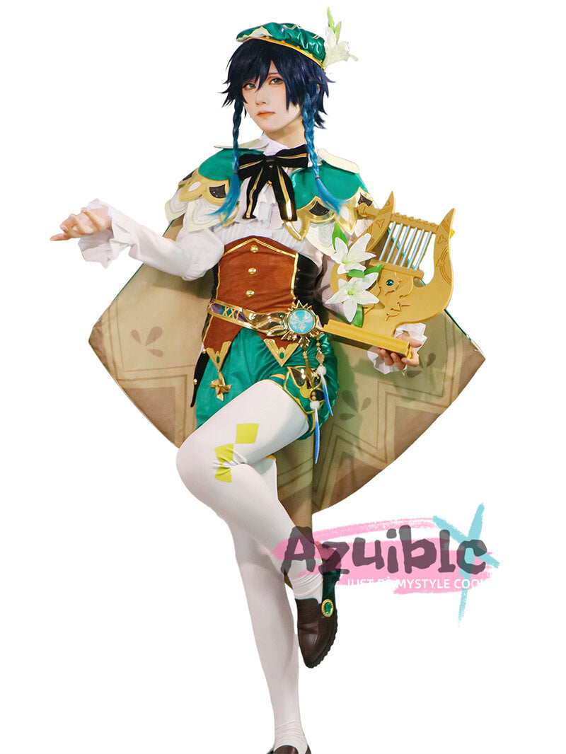 Azuiblc　原神　 バルバトス　ウェンティ　コスプレ Venti　モンド城 魔神 コスチューム 仮装  ハロウィン　ウェンティ　舞台服 - Azuiblc