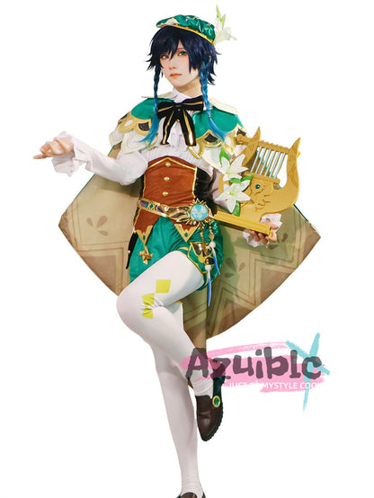 Azuiblc　原神　 バルバトス　ウェンティ　コスプレ Venti　モンド城 魔神 コスチューム 仮装  ハロウィン　ウェンティ　舞台服 - Azuiblc