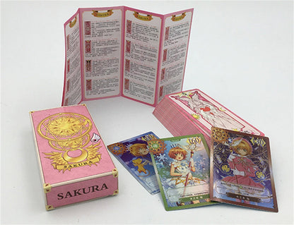 Azuiblc  クロウカード さくらカード クリアカード カードキャプターさくら コスプレ 道具 小物 中国並行輸入品 コレクション Collection 卓上 タロットカード 遊び 占いカード 誕生日 プレゼント 魔法少女 ピンク色 木之本桜 アニメ 萌えグッズ クリスマスプレゼント - Azuiblc