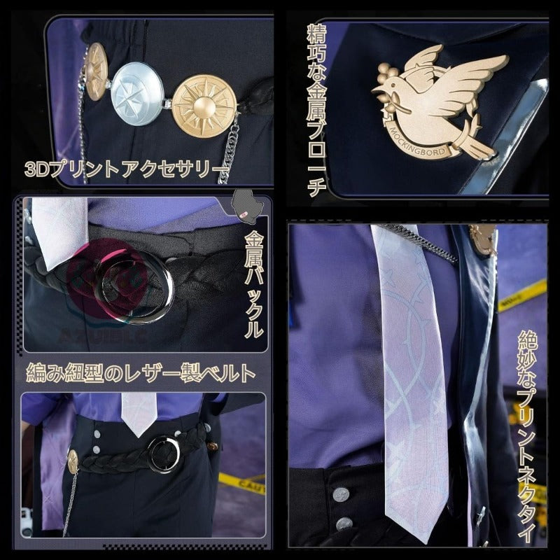 【Azuiblc】ゼンゼロ ヒューゴ 　コスプレ衣装 金属アクセサリー ハット付き コスチュームセット バンパイア 吸血鬼 スーツ 紳士 おしゃれ - Azuiblc