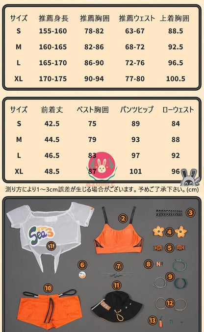 Azuiblc ゼンゼロ リン 夏色ブルースカイ 水着 コスチュームセット コスプレ衣装   おしゃれ グッズ おしゃれ アニメ cosplay - Azuiblc