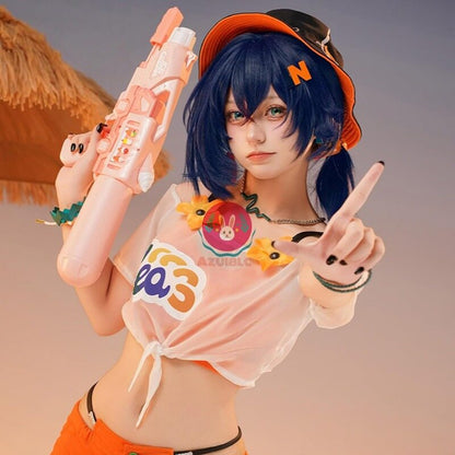 Azuiblc ゼンゼロ リン 夏色ブルースカイ 水着 コスチュームセット コスプレ衣装   おしゃれ グッズ おしゃれ アニメ cosplay - Azuiblc