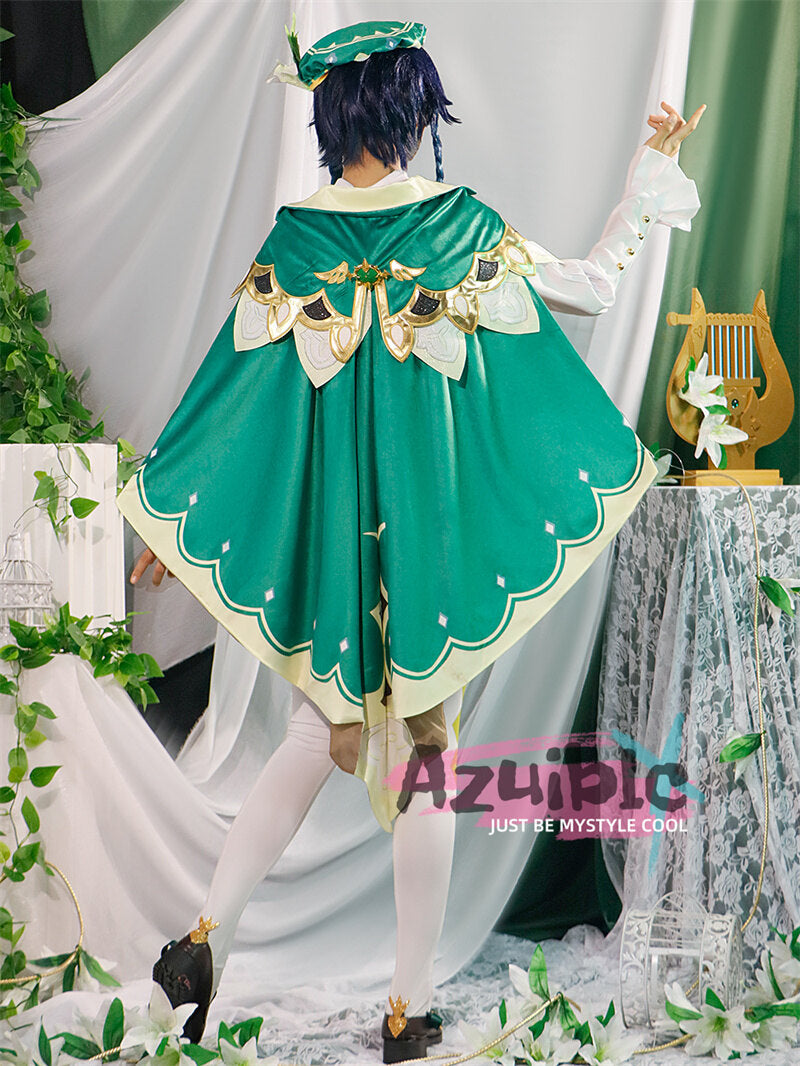 Azuiblc　原神　 バルバトス　ウェンティ　コスプレ Venti　モンド城 魔神 コスチューム 仮装  ハロウィン　ウェンティ　舞台服 - Azuiblc