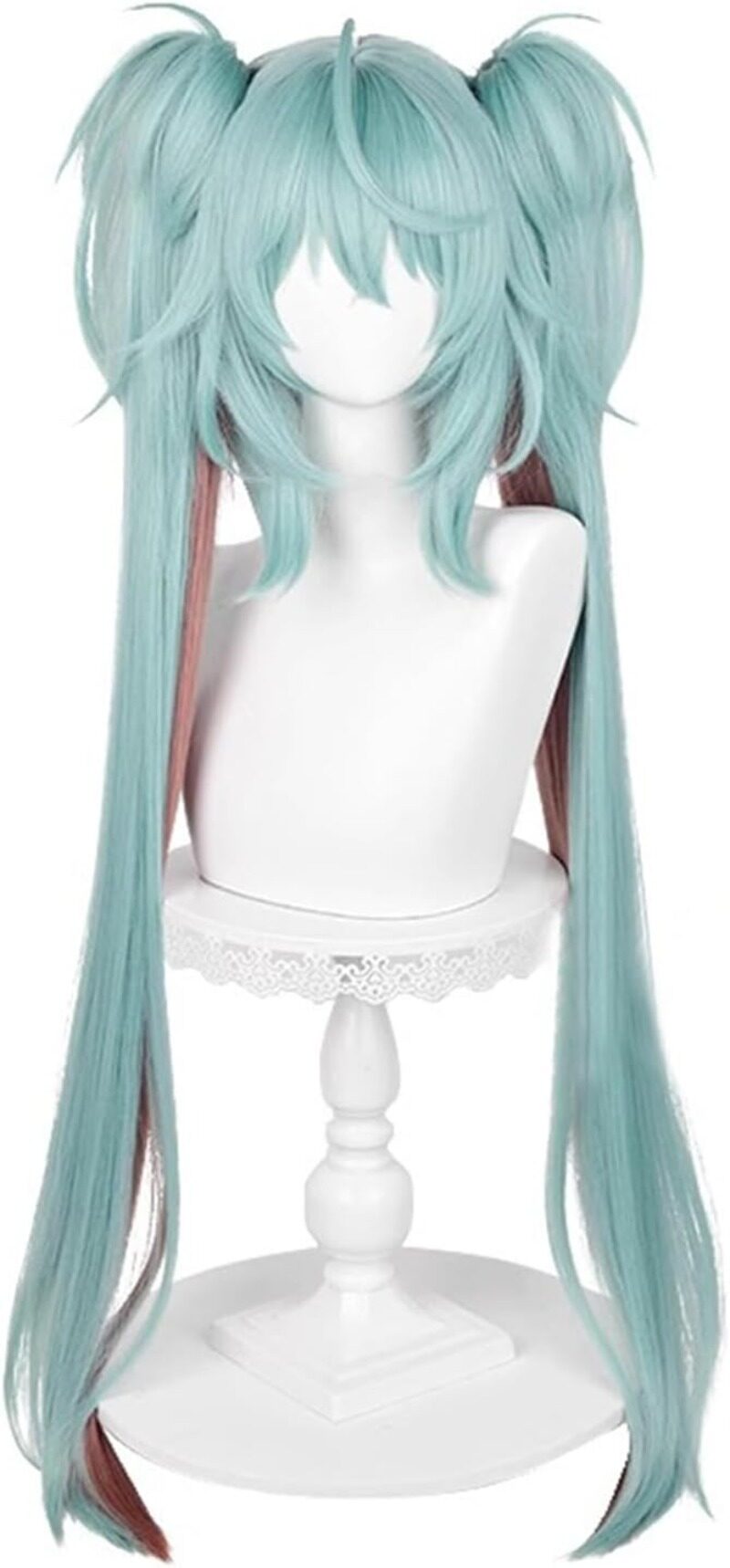Azuiblc 初音ミク 2025雪ミク SNOW MIKU ウィッグ ネット付き コスプレ 水色 白 グラデーション ツインテール カツラ グッズ アニメ かつら 鬘 WIG コスプレ道具 　Azｗ003 - Azuiblc