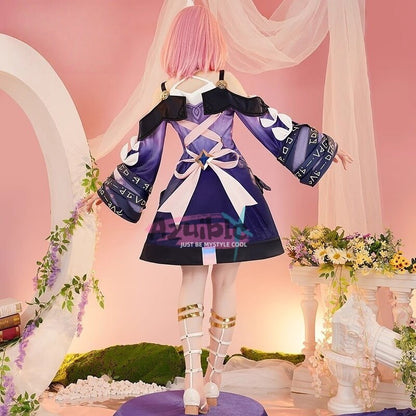 Azuiblc  崩壊スターレイル キュレネ　コスプレ衣装　Cyrene　コスチューム　金属製パーツ　イベント　紫色Azf016 - Azuiblc