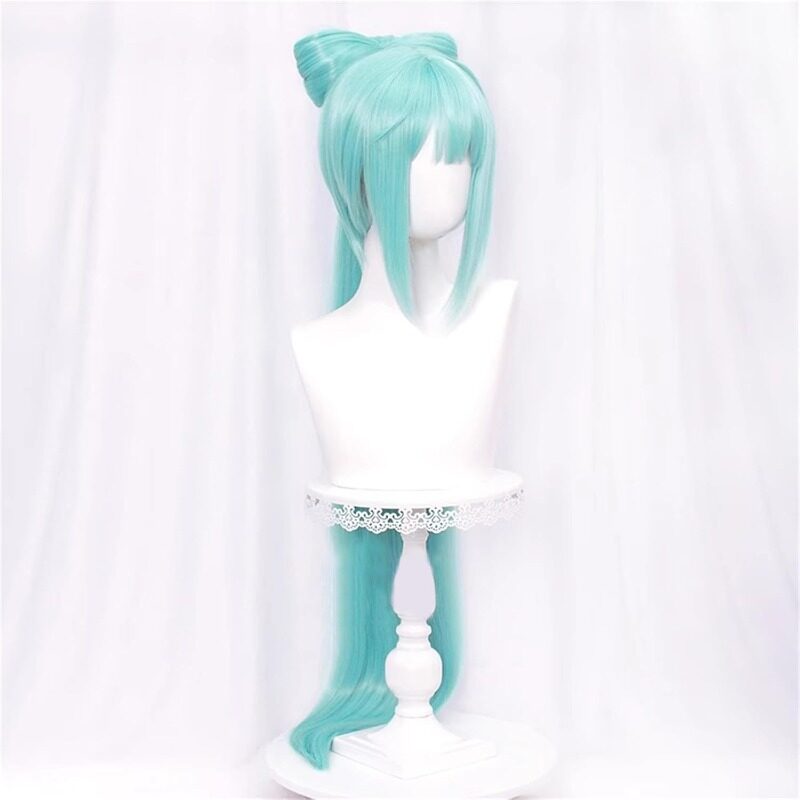 Azuiblc 初音ミク 2025雪ミク SNOW MIKU ウィッグ ネット付き コスプレ 水色 白 グラデーション ツインテール カツラ グッズ アニメ かつら 鬘 WIG コスプレ道具 　Azｗ003 - Azuiblc
