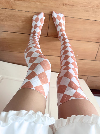 Azuiblc　ラブライブ!　小泉 花陽　ニーハイソックス タイツ　ロリータ風　HANAYO KOIZUMI　ストッキング　国立音ノ木坂学院　涼感シリーズ 光沢オーバーニーソックス - Azuiblc