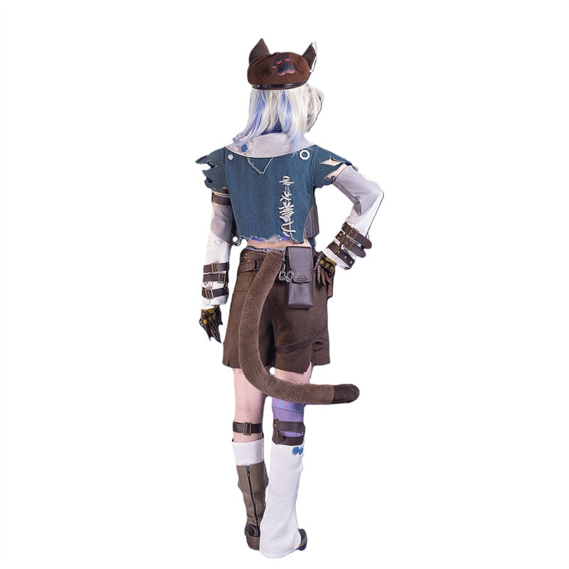 Azuiblc　第五人格　幻灯師　 フラバルー  コスチューム　アマンダ・ゲイティス　尻尾＆帽子付　コスプレ衣装 - Azuiblc