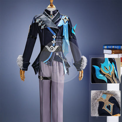 Azuiblc 原神 空「冬の夜を狩る者」コスプレ衣装 3D PLA製パーツ付き スネージナヤ戦闘服 制服風コスチューム