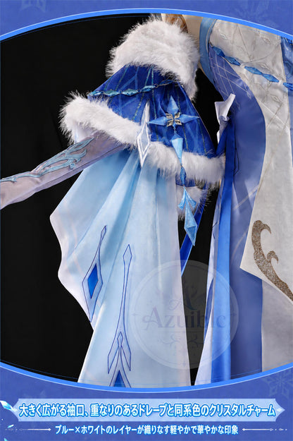 Azuiblc 原神 アナスターシャ（氷神）コスプレ衣装｜金属ネックレス・3DPLA王冠付き XS～XXL