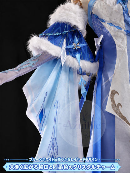 Azuiblc 原神 アナスターシャ（氷神）コスプレ衣装｜金属ネックレス・3DPLA王冠付き XS～XXL