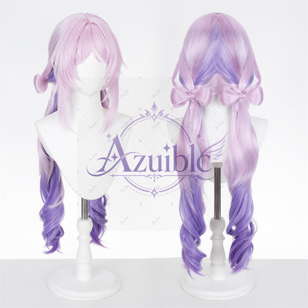 【Azuiblc】原神 シトラリ コスプレ ウィッグ 星と煙霧の夜話 ピンク色 紫 グラデーション ネット付き 耐熱 かつら 鬘 小物 cosplay 舞台 イベント