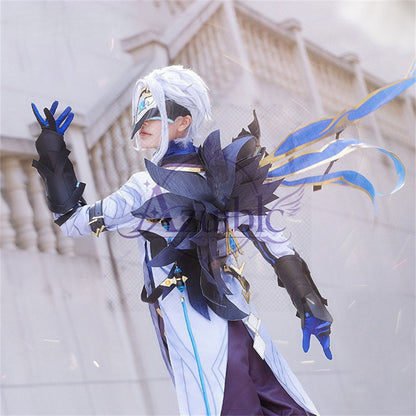 【Azuiblc】原神 博士 ドットーレ コスプレ 衣装 仮面 耳飾り コスチュームセット ウィッグ、靴追加対応 cosplay 舞台 イベント