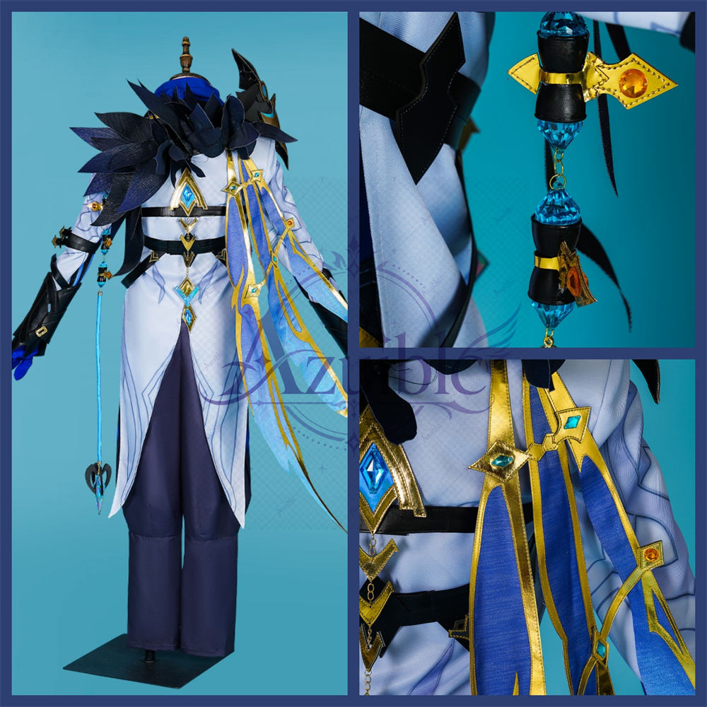 【Azuiblc】原神 博士 ドットーレ コスプレ 衣装 仮面 耳飾り コスチュームセット ウィッグ、靴追加対応 cosplay 舞台 イベント