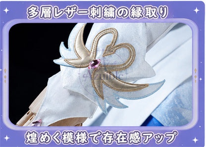 Azuiblc 原神 オデット（Odette）コスプレ衣装 Odette 腰飾回転＋発光対応　合金パーツ＆プリント加工 サテン生地 舞台ドレス ハロウィン対応