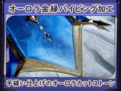 Azuiblc 原神 オデット（Odette）コスプレ衣装 Odette 腰飾回転＋発光対応　合金パーツ＆プリント加工 サテン生地 舞台ドレス ハロウィン対応