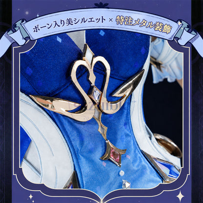 Azuiblc 原神 オデット（Odette）コスプレ衣装 Odette 腰飾回転＋発光対応　合金パーツ＆プリント加工 サテン生地 舞台ドレス ハロウィン対応
