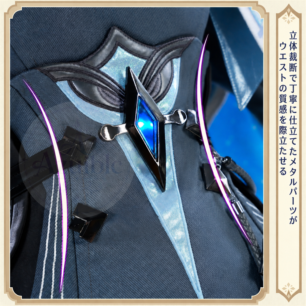 星5ラング　Azuiblc 原神 蛍 戦闘服「冬の夜を狩る者」コスプレ衣装 　金属製材質パーツ　スネージナヤ 制服風コスチューム Genshin Impact cosplay　ハロウィン イベント・舞台対応（副本）（副本）