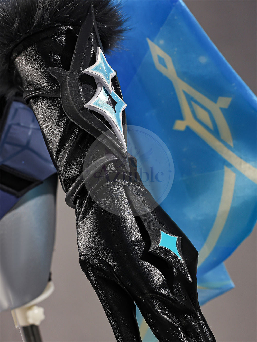 Azuiblc 原神 蛍 戦闘服「冬の夜を狩る者」コスプレ衣装 　3dPLa材質パーツ　スネージナヤ 制服風コスチューム Genshin Impact cosplay　ハロウィン イベント・舞台対応（副本）