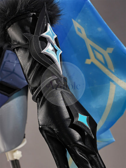 Azuiblc 原神 蛍 戦闘服「冬の夜を狩る者」コスプレ衣装 　3dPLa材質パーツ　スネージナヤ 制服風コスチューム Genshin Impact cosplay　ハロウィン イベント・舞台対応（副本）