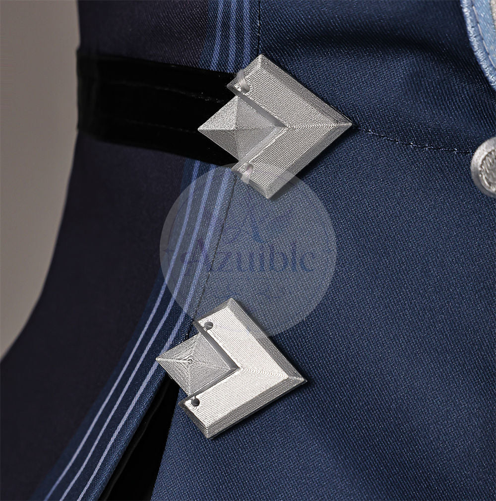 Azuiblc 原神 蛍 戦闘服「冬の夜を狩る者」コスプレ衣装 　3dPLa材質パーツ　スネージナヤ 制服風コスチューム Genshin Impact cosplay　ハロウィン イベント・舞台対応（副本）