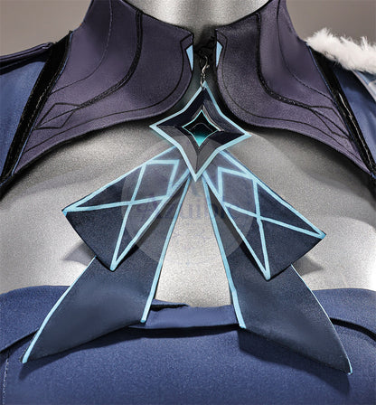 Azuiblc 原神 蛍 戦闘服「冬の夜を狩る者」コスプレ衣装 　3dPLa材質パーツ　スネージナヤ 制服風コスチューム Genshin Impact cosplay　ハロウィン イベント・舞台対応（副本）