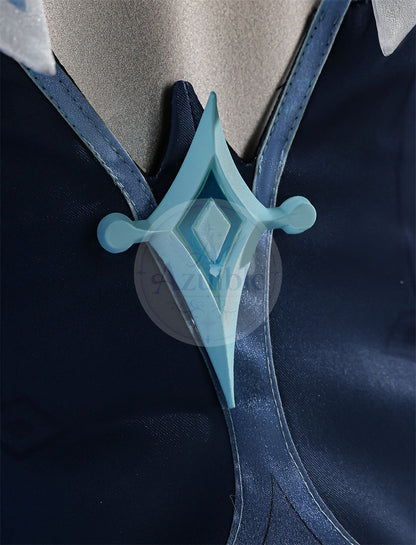 Azuiblc 原神 蛍 戦闘服「冬の夜を狩る者」コスプレ衣装 　3dPLa材質パーツ　スネージナヤ 制服風コスチューム Genshin Impact cosplay　ハロウィン イベント・舞台対応（副本）