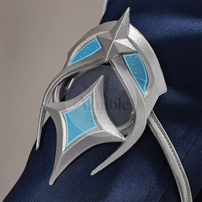 Azuiblc 原神 蛍 戦闘服「冬の夜を狩る者」コスプレ衣装 　3dPLa材質パーツ　スネージナヤ 制服風コスチューム Genshin Impact cosplay　ハロウィン イベント・舞台対応（副本）