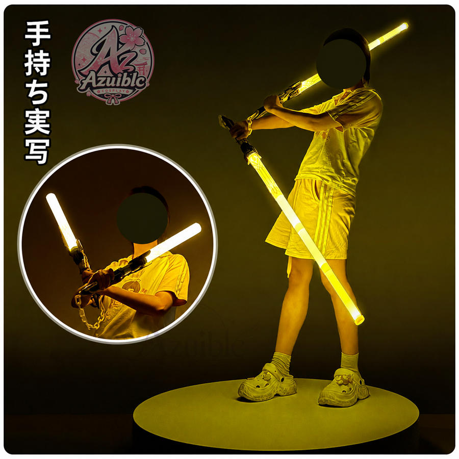 Azuiblc 崩壊：スターレイル 愉悦 開拓者 LED発光ペンライト｜伸縮式 コスプレ道具 400g