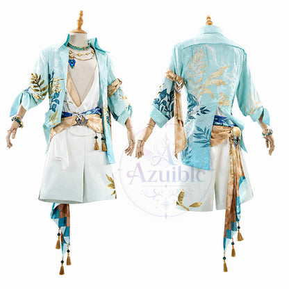 Azuiblc 崩壊スターレイル アベンチュリン 波と戯れる夏 コスプレ衣装｜金属製パーツ・サテン生地
