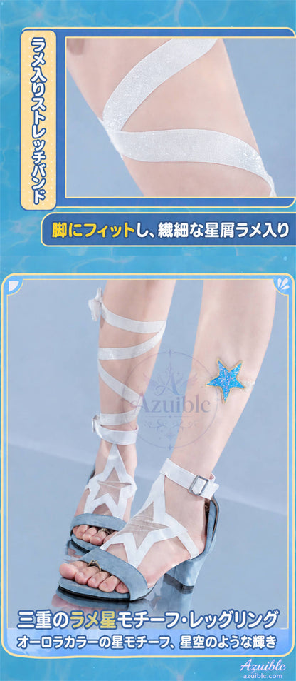 Azuiblc 崩壊スターレイル ロビン 夏空の歌 コスプレ衣装｜発光光輪・タトゥーシール付き