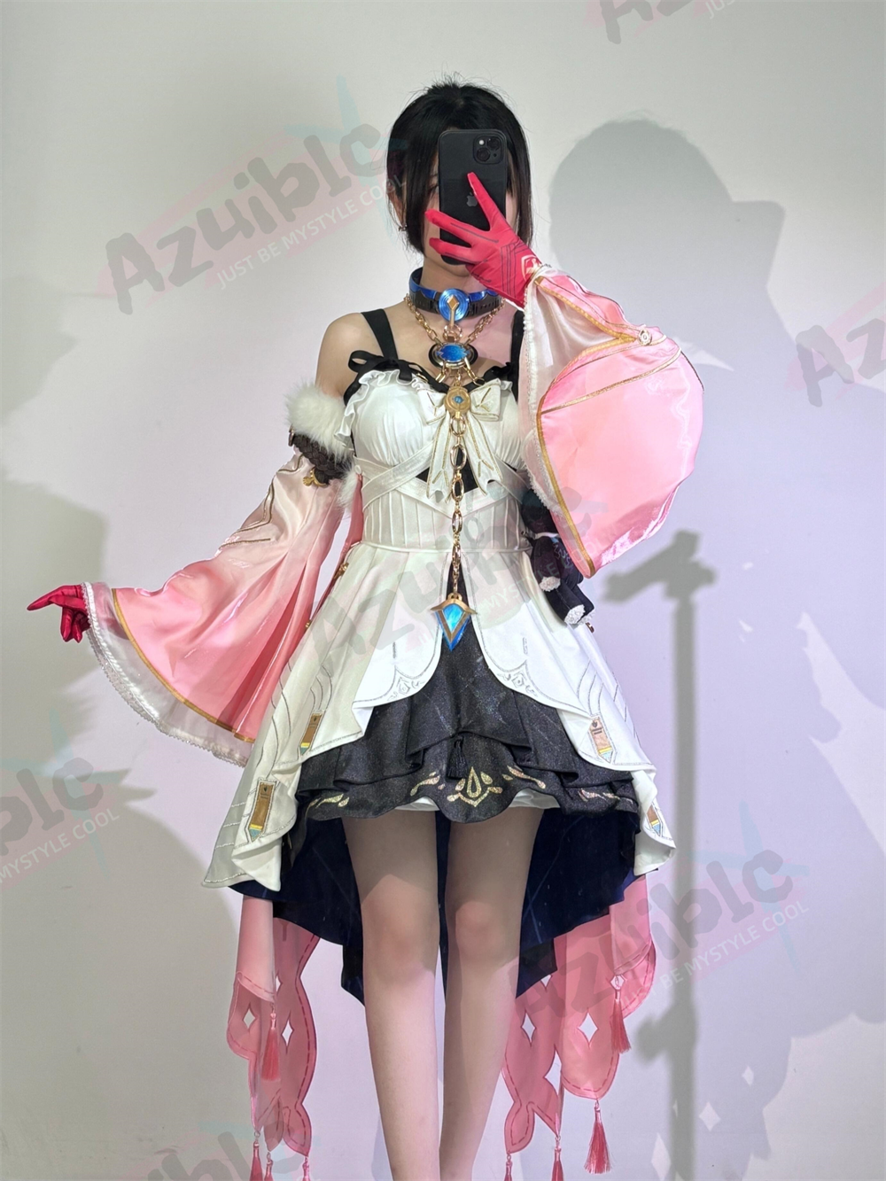 Azuiblc　鳴潮 ダーニャ　コスプレ衣装　ドレス　ピンク色　合金製パーツ　ハロウィン対応