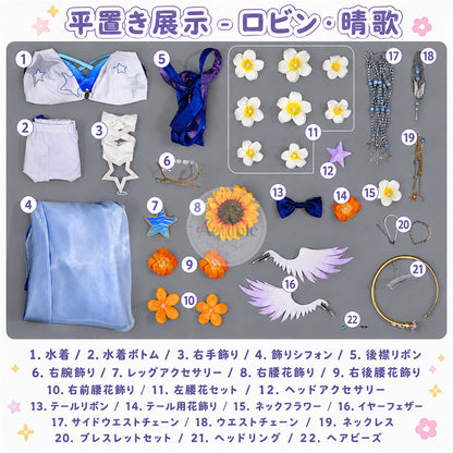 Azuiblc 崩壊スターレイル ロビン「夏空の歌」水着コスプレ衣装 夏服コスチューム 水着素材 可泳対応 cosplay イベント衣装