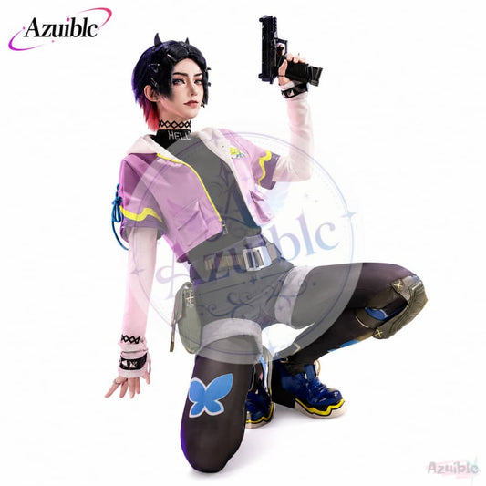 Azuiblc VALORANT  暮蝶 クローヴ コスプレ衣装｜ヴァロラント コスチューム 仮装 撮影 イベント ヴァロラント