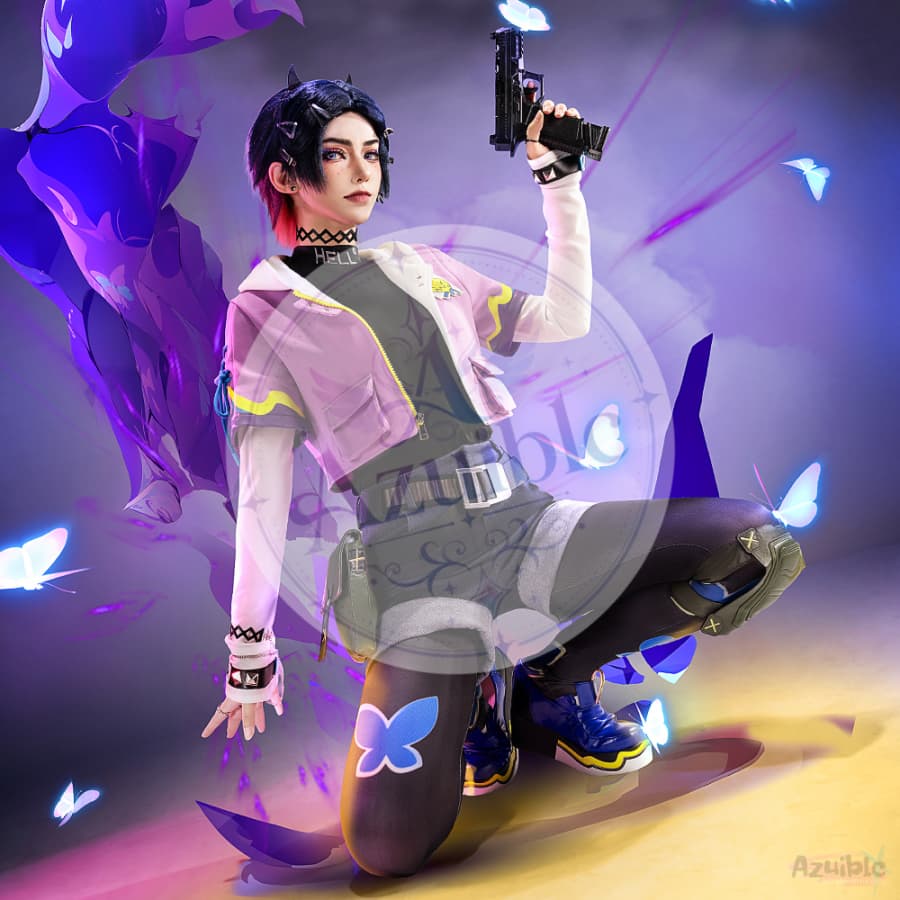Azuiblc VALORANT  暮蝶 クローヴ コスプレ衣装｜ヴァロラント コスチューム 仮装 撮影 イベント ヴァロラント