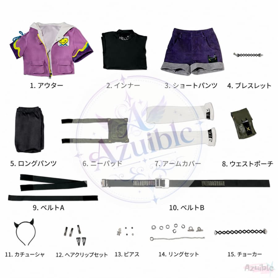 Azuiblc VALORANT  暮蝶 クローヴ コスプレ衣装｜ヴァロラント コスチューム 仮装 撮影 イベント ヴァロラント
